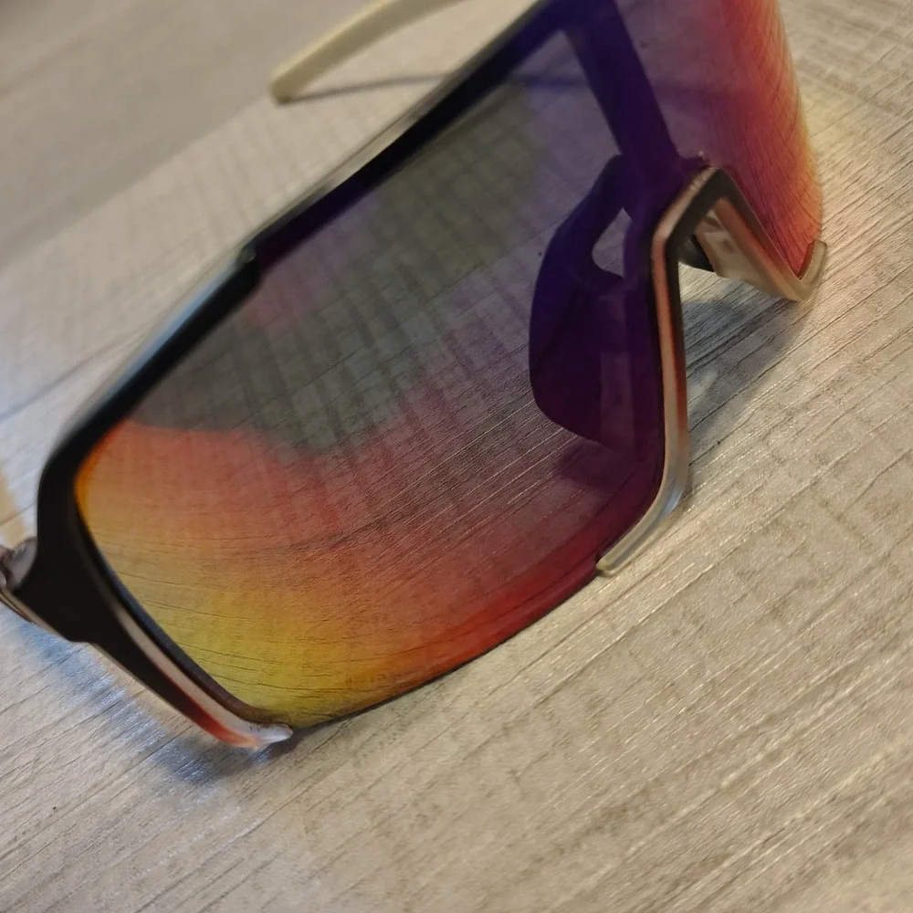 Blenders Eyewear Kingdom Polarized Shield Sunglasses Black Red Orange Mirror